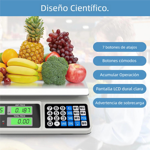 Bascula Digital 40 Kg Comercial Pantalla Lcd Función Tara AIYINSMART HG011