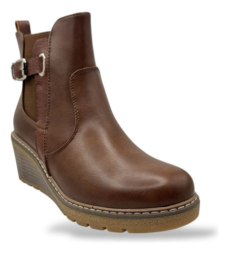Botines De Mujer Tacón Bajo Cómodos Suaves Invierno 4285