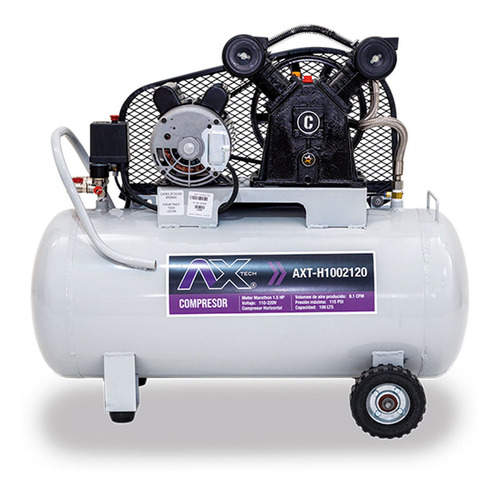 Compresor De Aire 108 Litros 1.5 Hp Bifasico 115psi Axtech Color Blanco Fase eléctrica Bifásica Frecuencia 60 hz