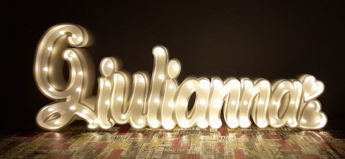Imagen 3 de 8 de Nombres Iluminados 6 Letras 15 Cm Polyfan Luces Tu Nombre