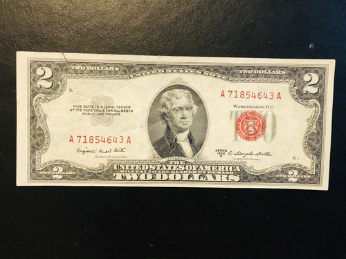 Billete 2 Dólar 1953 + Moneda 1 Dólar Bicentenario + 1 Dolar