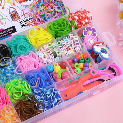 Kit Para Hacer Pulseras De Elástico 23 Colores 1500+ Uds