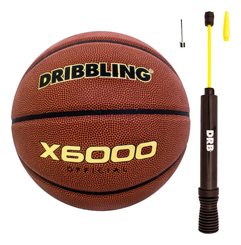 Pelota Basquet Drb X6000 + Inflador Picos Intercambiables