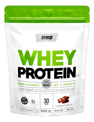 Suplemento Star Nutrition Whey Protein Chocolate Bolsa 908g