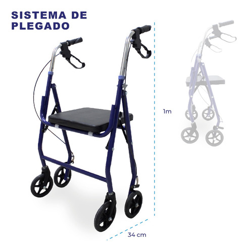 Andadera Rollator Ortopédica Plegable Hermed