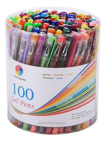 Color Art 100 Boligrafo Gel Set Para Adulto Libro Pintar