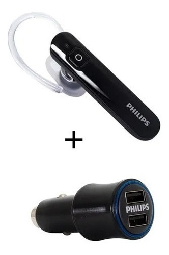 Imagen 1 de 3 de Kit Manos Libres Bluetooth Philips 1613 + Cargador Doble 