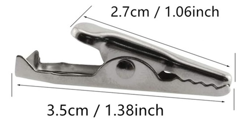 Bnafes Pinzas De Cocodrilo De 1.378 In, Color Plateado, 40 U
