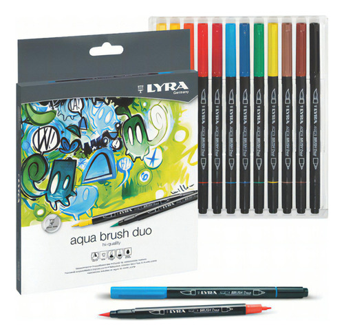 Marcadores Lyra Aqua Brush Duo Set 12 Colores Color Multicolor