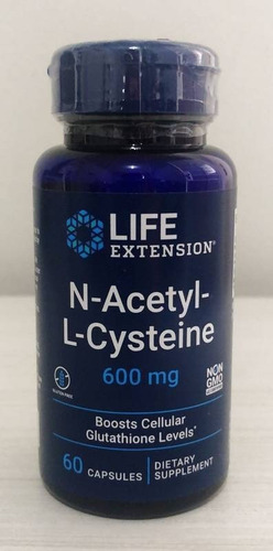 Nac 600mg N Acetil Cisteina 60 Caps Cysteine Life Extension