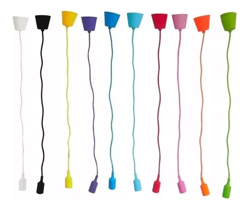 Soquete Colgante E27 Decorativo Colores Silicona 1 Metro