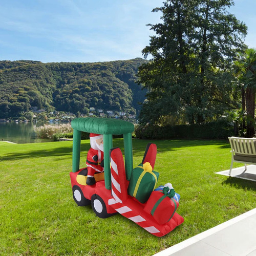 Papai Noel Inflável Em Empilhadeira Com Luz Led