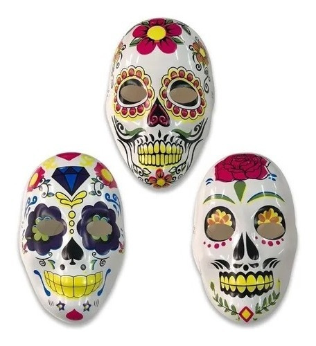 Mascara Plastico Calaca Calavera Halloween Careta Cotillon