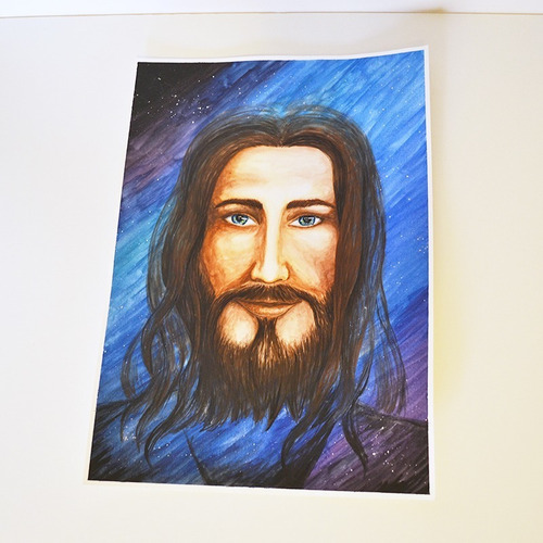 Imagem 5 de 7 de Pintura Em Aquarela Jesus Cósmico