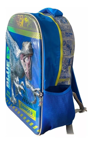 Mochila Para Jardin Nene Niño Jurassic World 3d 12 Escolar Color Azul Diseño de la tela Poliéster