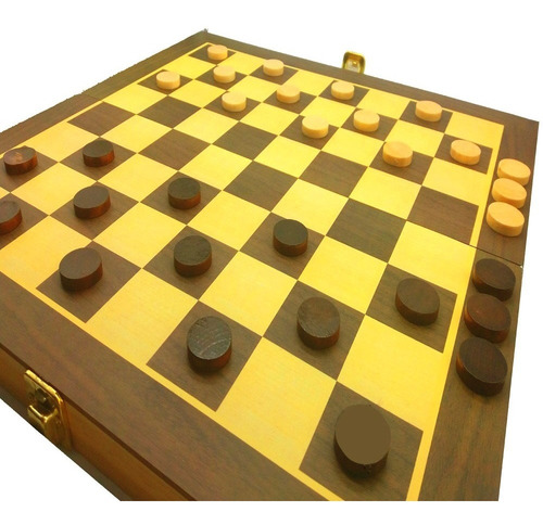 Imagem 5 de 5 de Jogo De Xadrez E Damas Tabuleiro 40x40 Com Peças Em Madeira