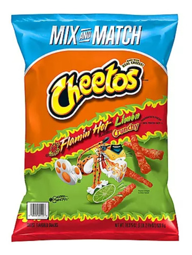 Flamin' Hot Limon Crunchy Cheetos Americanos 520.9g
