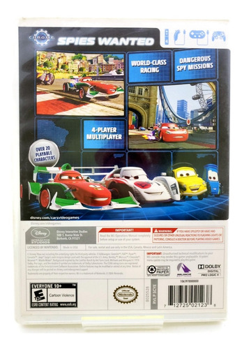 Jogo Cars 2 Nintendo Wii Mídia Física Pronta Entrega Loja