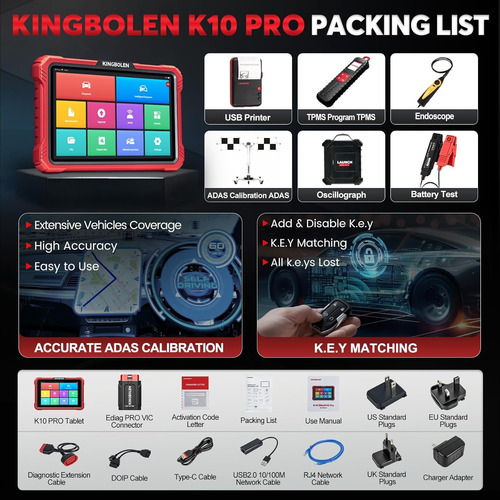 Escaner Profesional Kingbolen K10 Topologia Ecu Codificacion