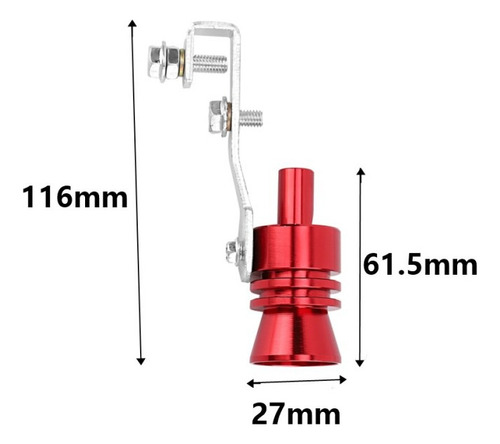 Simulador De Tubo De Escape Con Silbato Turbo Rojo Whistler