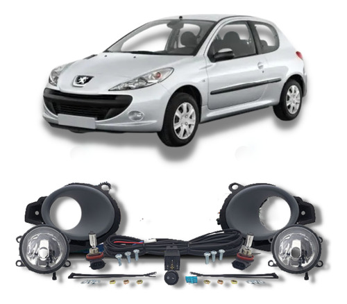 Kit Faros Auxiliares Peugeot 207 Hoggar Completo Con Soporte