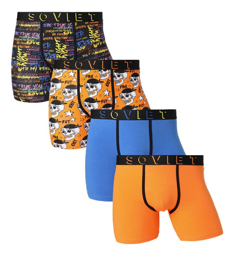 Pack 4 Boxers Medio Soviet Diseños - Tallas S A 2xl