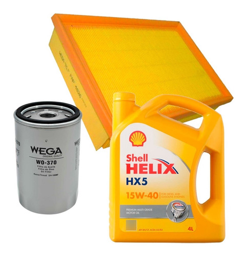 Kit Filtros Wega + Shell Hx5 15w40 4lts Vw Polo 1.6 2004