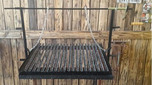 Herraje De Parrilla Para Amurar Hierro V Reforzado Enlozado 105x60  Somos Fabricantes