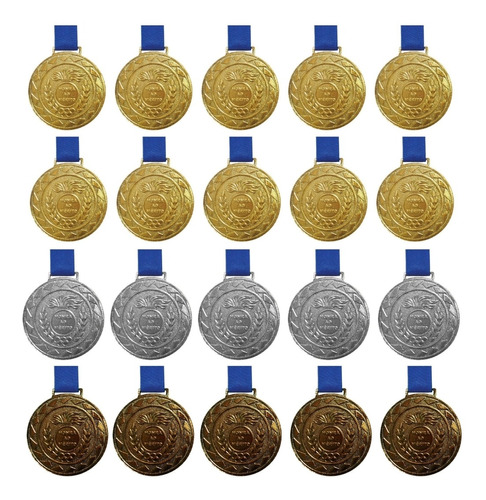 Kit C/10 Medalhas Ouro+5medalhas Prata+5medalhas Bronze M50