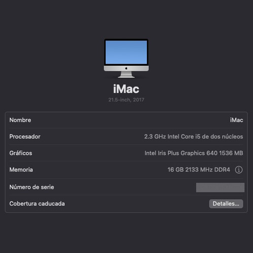 iMac 2017 Apple / Intel Core I5/ 16gb Ram / 500 Ssd 21.5 (Usado)