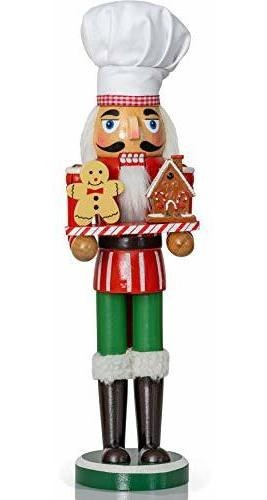 Ornativity Chef De Navidad Nutcracker Figura  Wooden Kwns Q