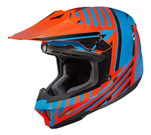 Casco De Moto Talla L Color Naranja Y Azul. Hjc Helmets