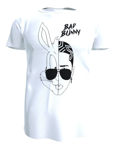 Polera Bad Bunny, 100% Algodón, Bugs Bunny