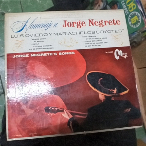 Luis Oviedo Homanaje Jorge Negrete Vinil,lp,acetato