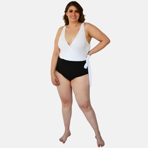 Traje De Baño Completo Mujer Talla Extra, Modelo 7501 (blanc