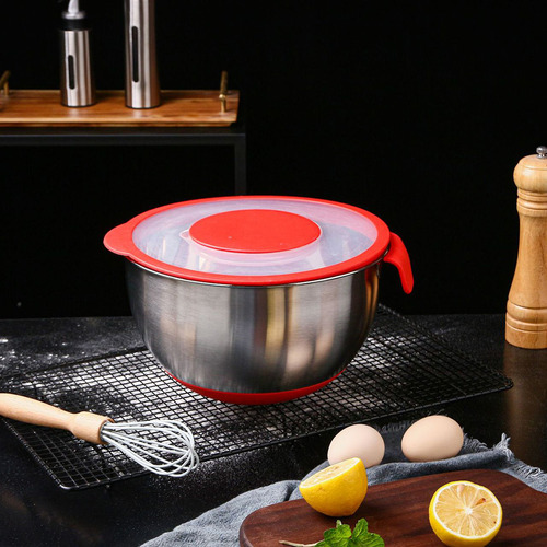 Cuencos Para Mezclar De Acero Inoxidable Con Tapas Y Engrana