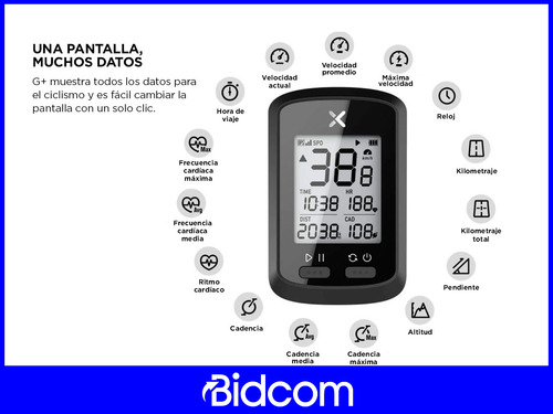 Ciclocomputadora Xoss G G pantalla LCD de 1.8" color negro