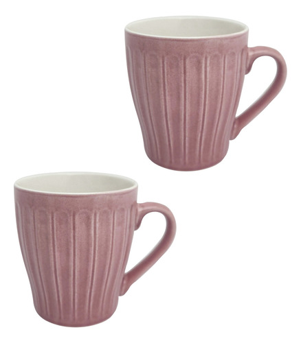 Taza Jarro Cerámica Mug Diseño Coffee Mod8 Cafe Te X2 Unid - Sheshu Color Rosa