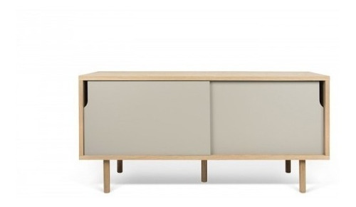 Kulak S Credenza Estilo Moderno De Madera De Encino Y Gris