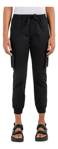 Joggers Gabardina Oggi Mujer Corte Slim Negro