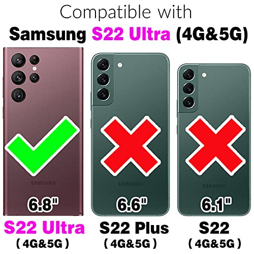 Funda Cartera Para Galaxy S22 Ultra 5g Morado Leather-022