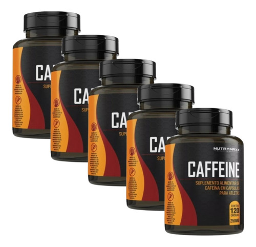 Kit 5 - Cafeína Caffeine Nutrymaxx Melcoprol - 5x120 Cáps.