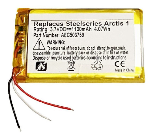 Bateria Repuesto Para Steelserie Arctis 1 3 7 Auricular