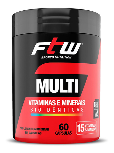 Multi Vitaminas E Minerais Bioidênticas - 60 Cápsulas - Ftw Sabor Without flavor