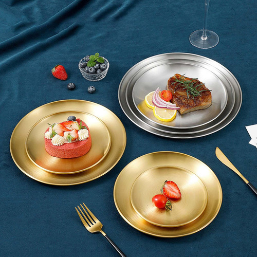Postre De Acero Inoxidable Platos Para Aperitivos Plata 20cm