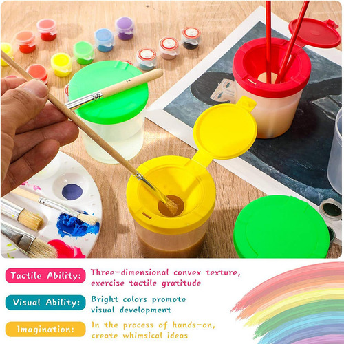 Vasos De Pintura, Juego De Pinceles, Pinceles De Acuarela,