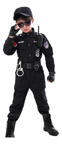Disfraz De Cosplay Del Fbi Con Uniforme De Policía For Niño