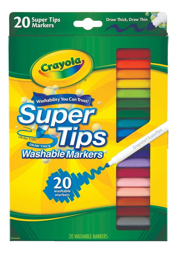 Super Tips Crayola Set 20 Plumones Lavables