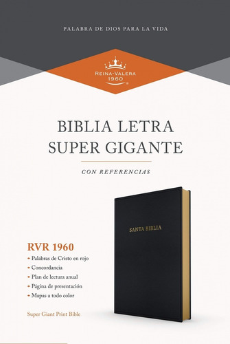 Biblia Rvr60 Let Super Gigante 17 Im. Piel Negro