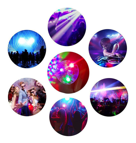 Mini Luz 5w Rgb Rotación Dj Led Usb Auto Fiesta Colores